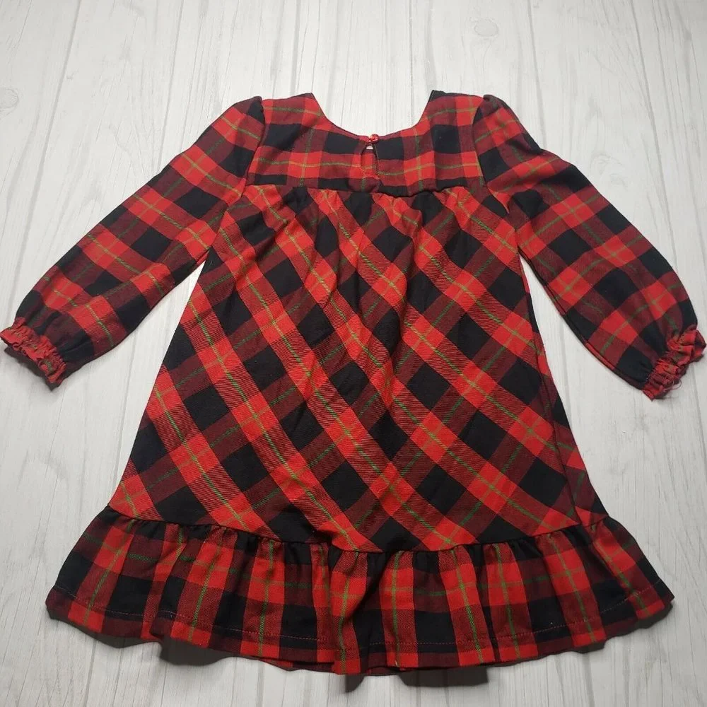 Girls Disney Store Mickey Minnie Mouse Plaid Christmas Nightgown Sz 3 Pajamas